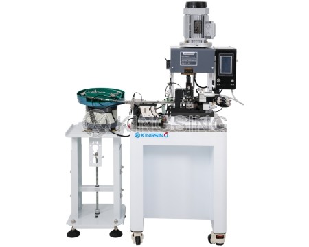 Bulk Terminal Vibration Disc Feed Stripping and Crimping Machine